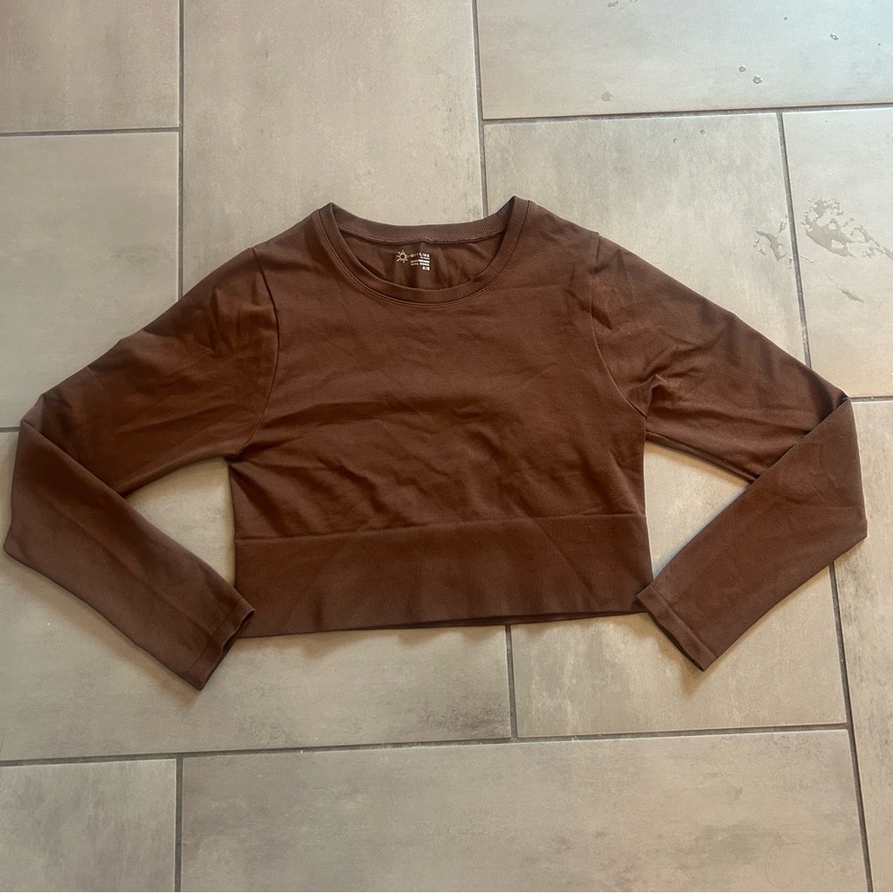 Aerie Offline Sidewalk Seamless Long Sleeve Crop Top - Picture 2 of 5